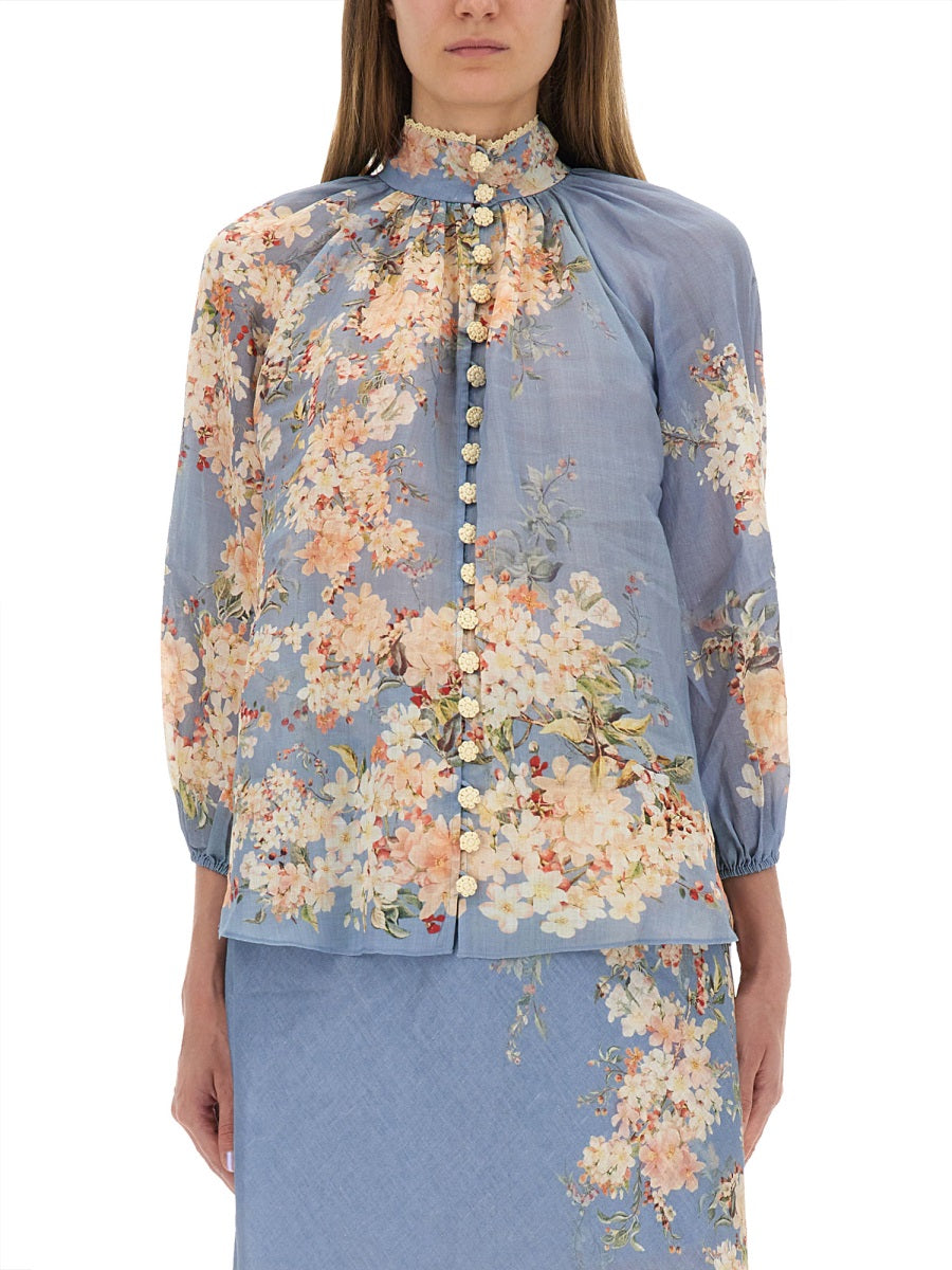 BLOUSE WITH PUFF SLEEVES "CASCADIAN"