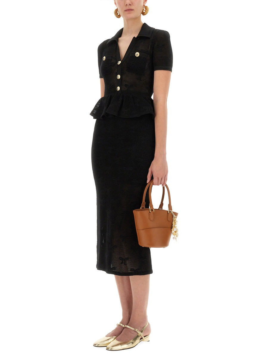 MIDI CROCHET DRESS WITH BOWS