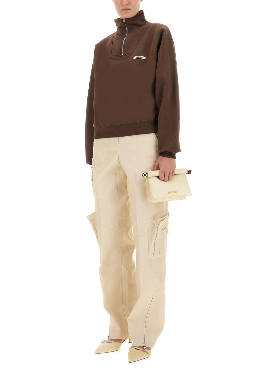 GROSGRAIN SWEATSHIRT WITH TURTLENECK