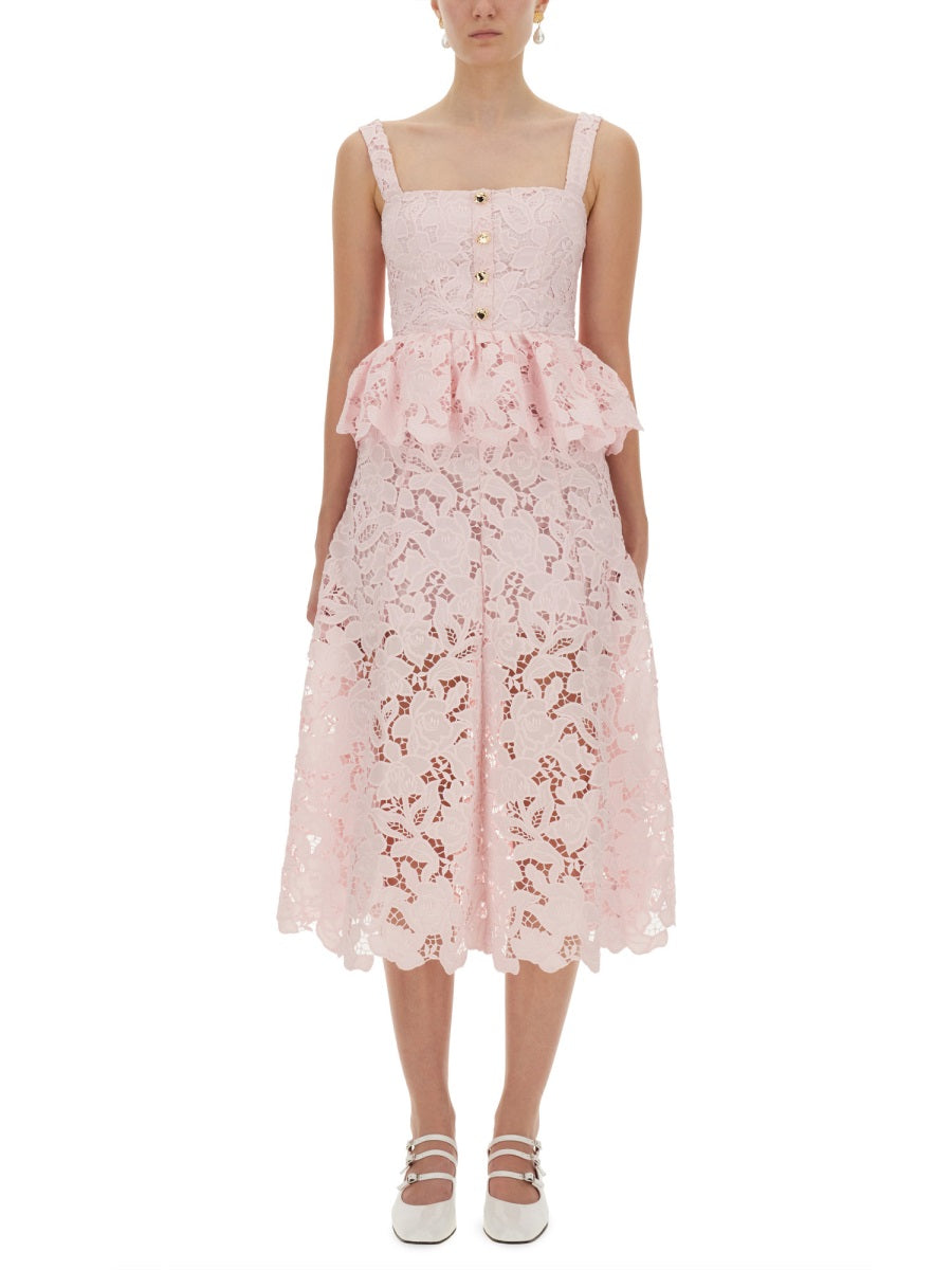 LACE MIDI PEPLUM DRESS