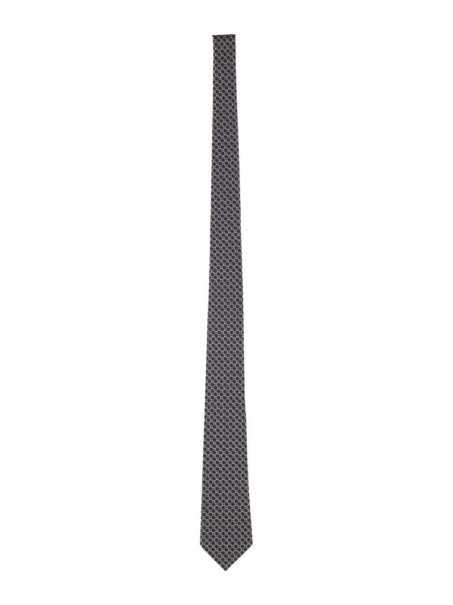 SILK JACQUARD TIE WITH CLAMP