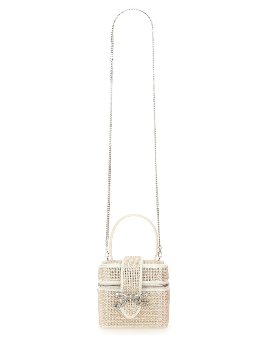 SATIN BEAUTY CASE WITH RHINESTONES