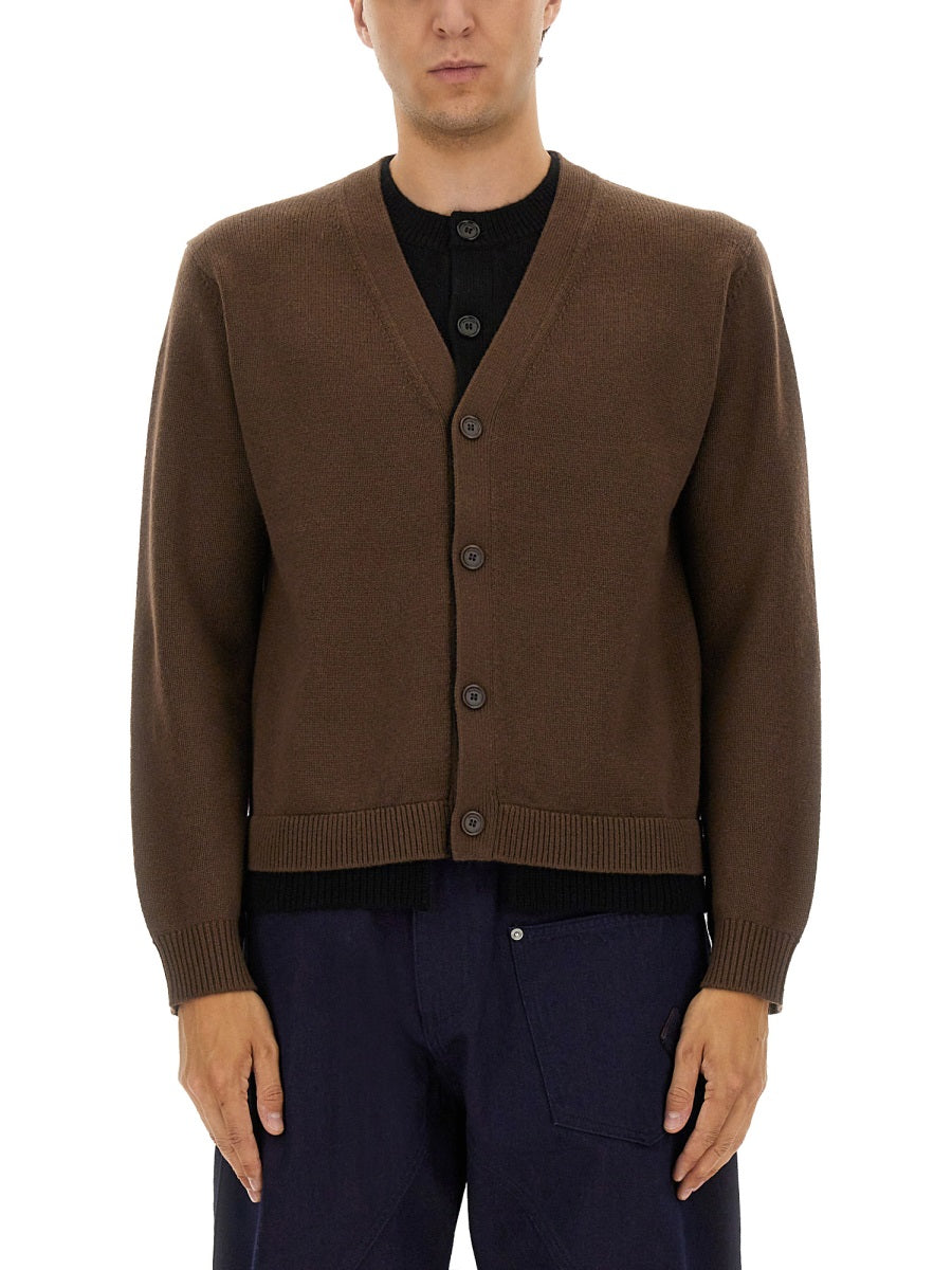 CONTRASTING LAYERED CARDIGAN