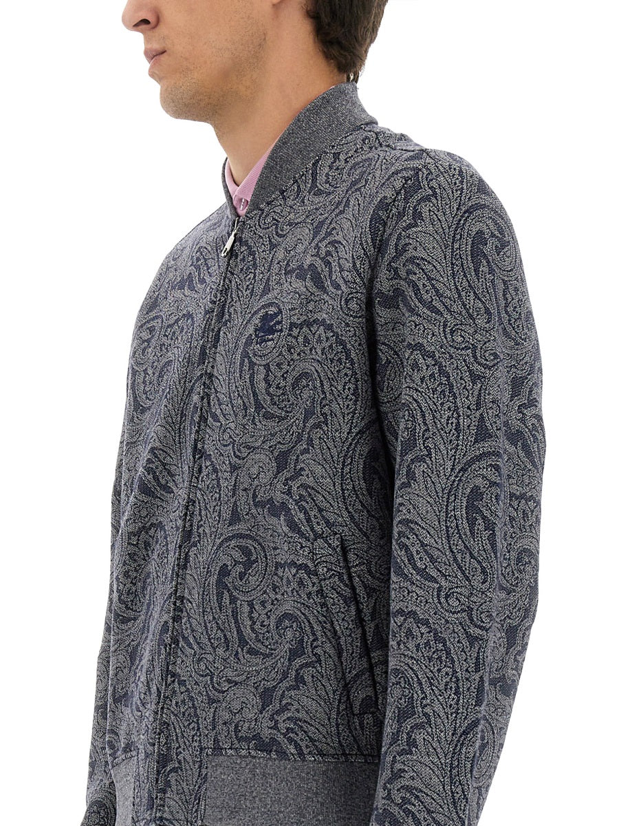 JACQUARD BOMBER JACKET WITH LOGO