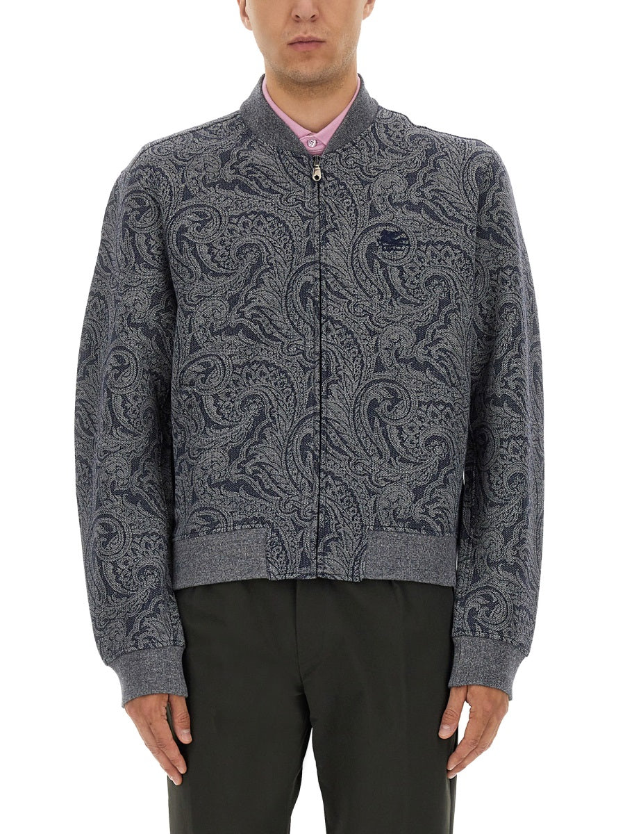 JACQUARD BOMBER JACKET WITH LOGO