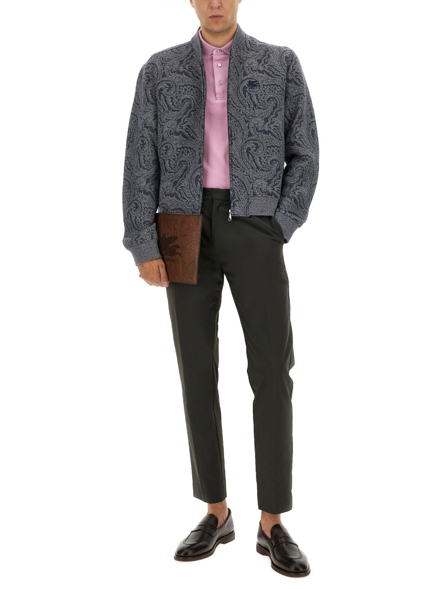 JACQUARD BOMBER JACKET WITH LOGO