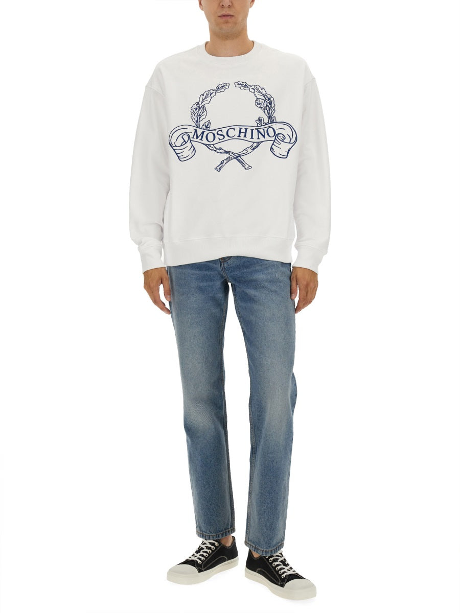 SWEATSHIRT WITH LAUREL CROWN LOGO EMBROIDERY