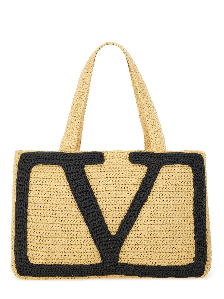 "VIVA SUPERSTAR" LARGE RAFFIA SHOPPING BAG