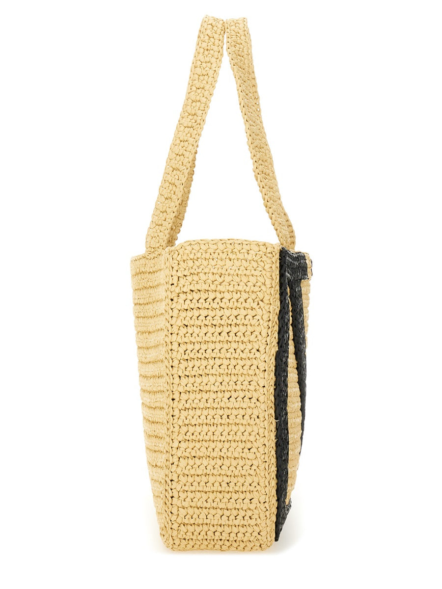 "VIVA SUPERSTAR" LARGE RAFFIA SHOPPING BAG