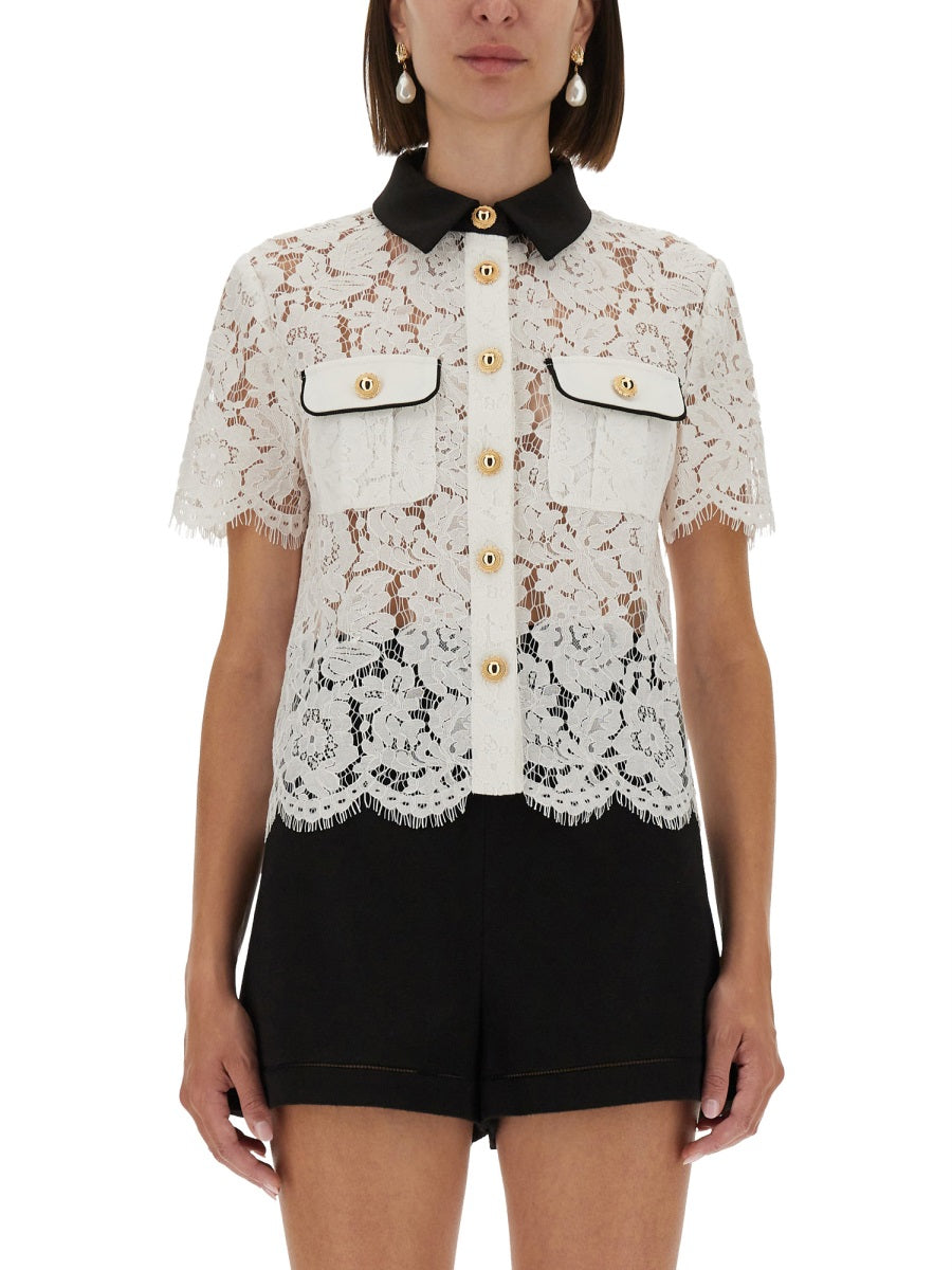LACE TOP WITH COLLAR