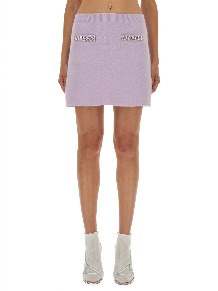 KNIT SKIRT WITH CRYSTALS