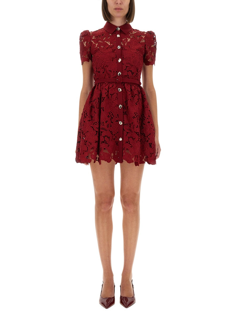 LACE MINI DRESS WITH COLLAR