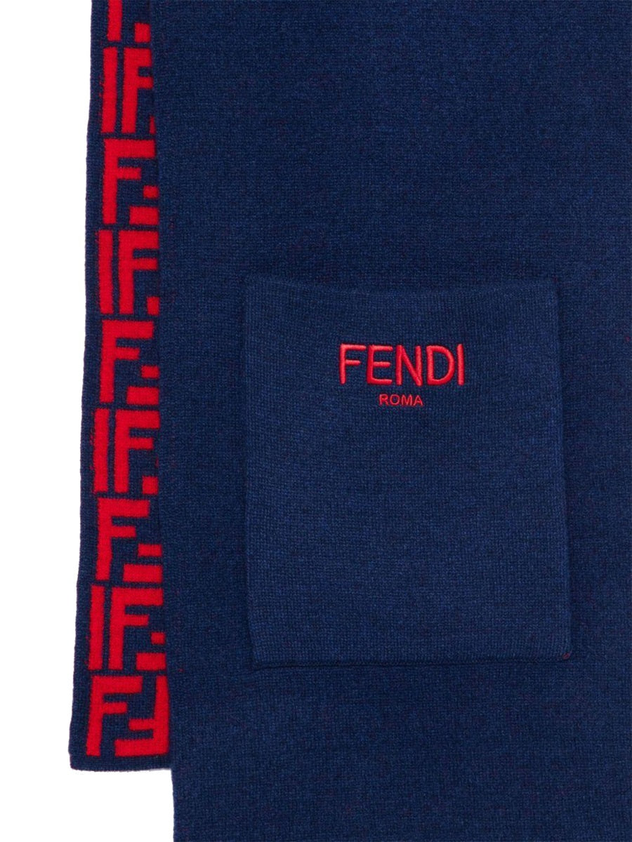 REVERSIBLE "FF" LOGO SCARF
