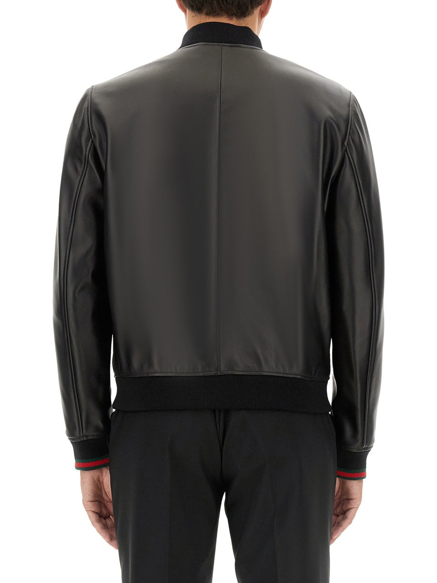 LEATHER BOMBER JACKET