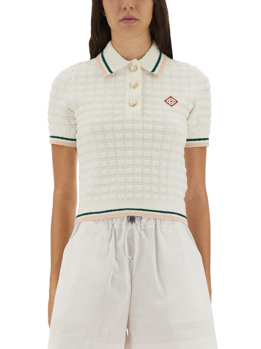 COTTON BOUCLÉ POLO SHIRT