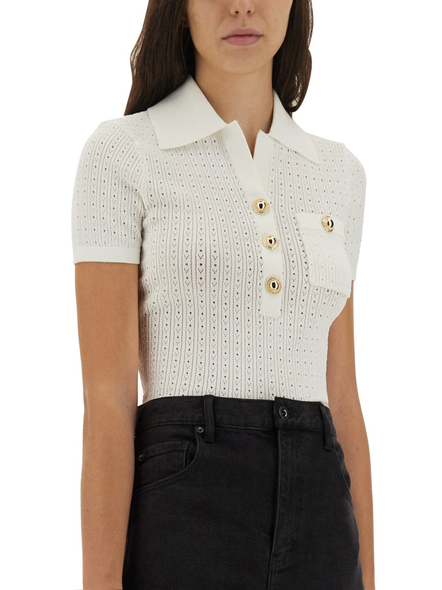 PERFORATED KNIT TOP