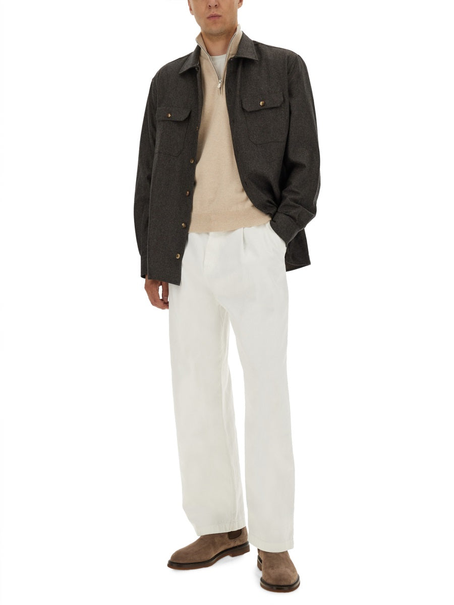 VIRGIN WOOL FLANNEL OVERSHIRT