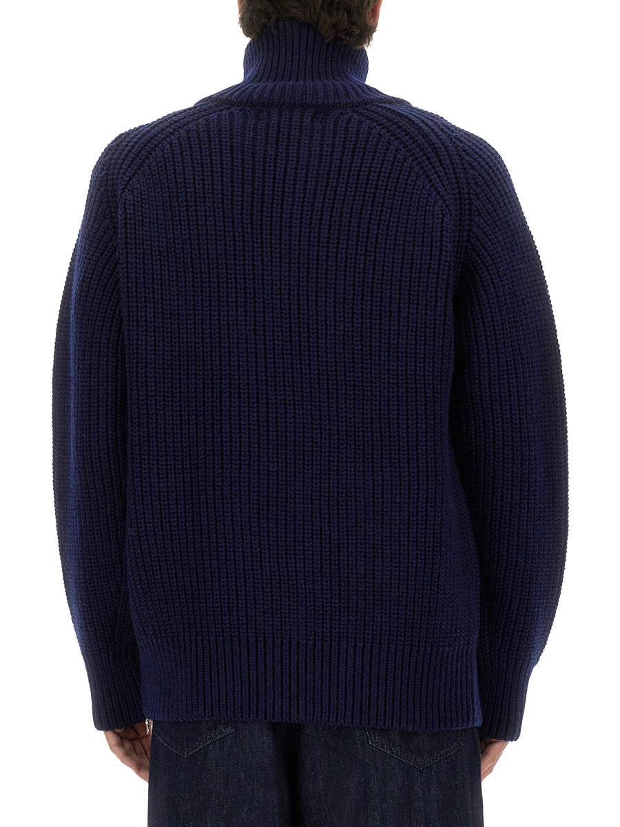 ZIPPERED WOOL SWEATER