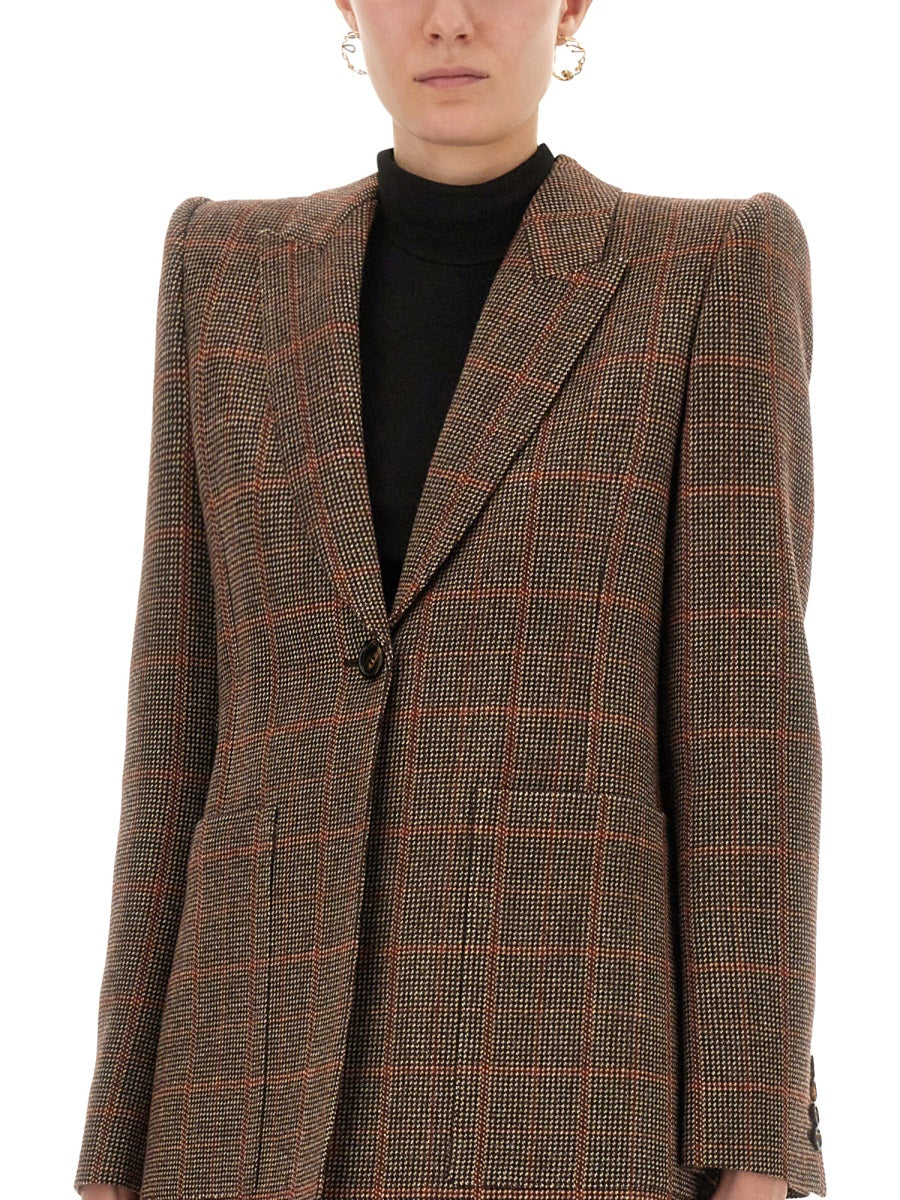 PLAID WOOL TAILORED JACKET