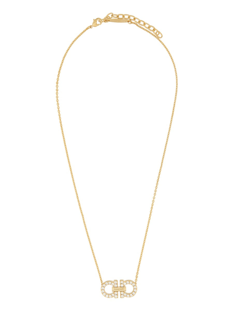 NECKLACE WITH "GANCINI" PENDANT AND CRYSTALS