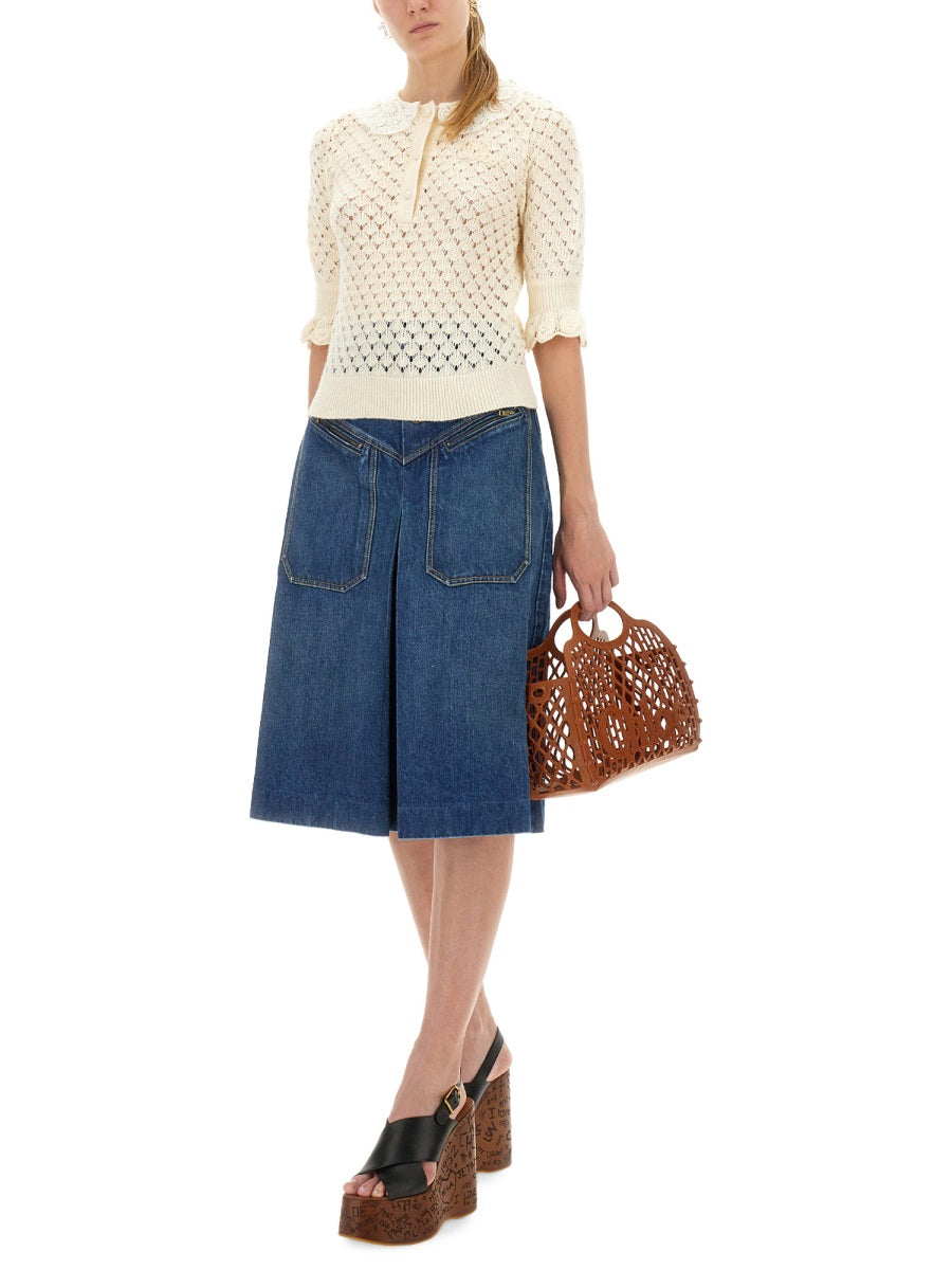 COTTON CROCHET SWEATER