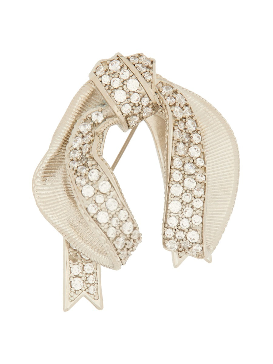 BOW BROOCH WITH RHINESTONES