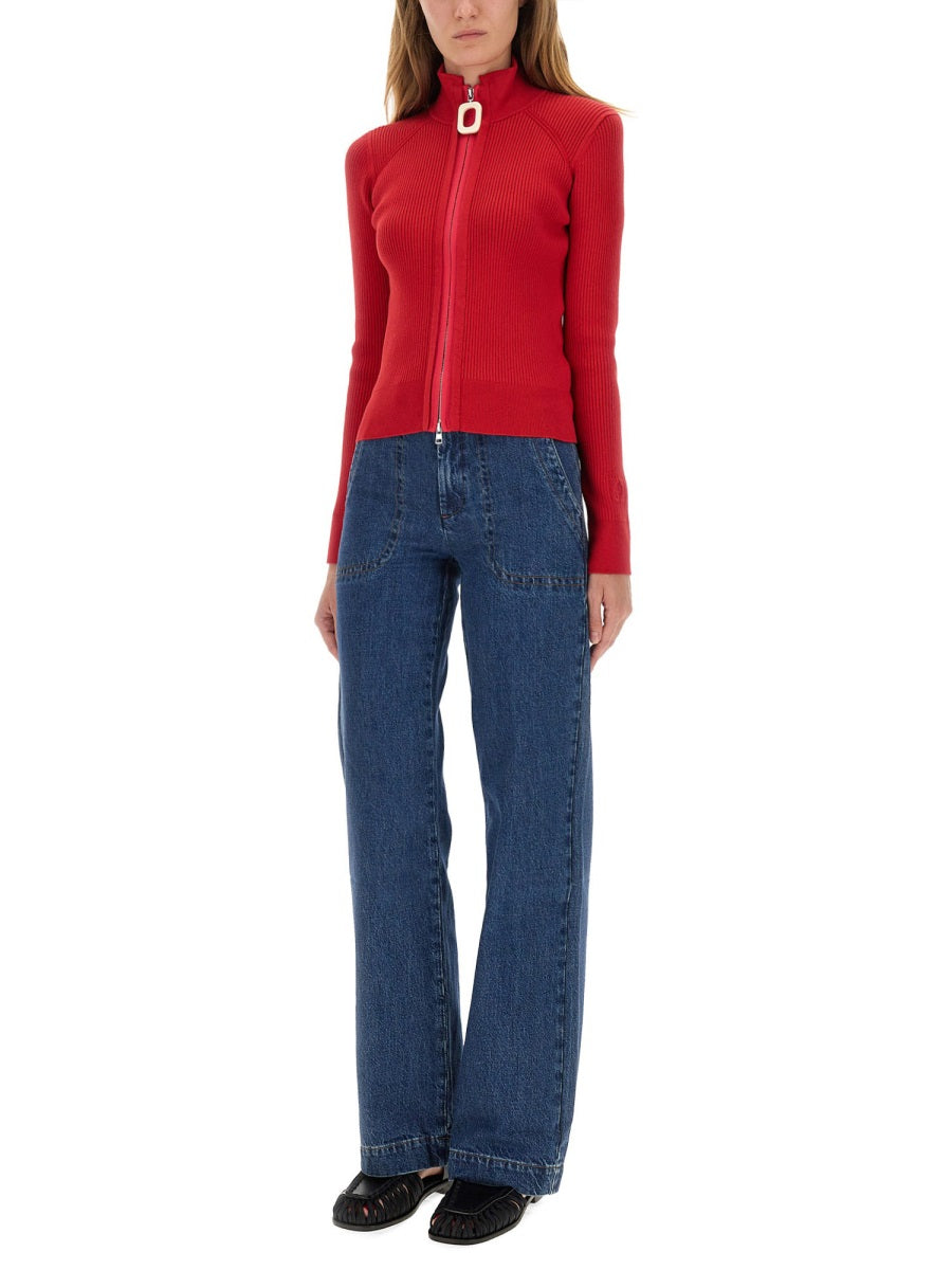 FITTED CARDIGAN WITH ZIPPER