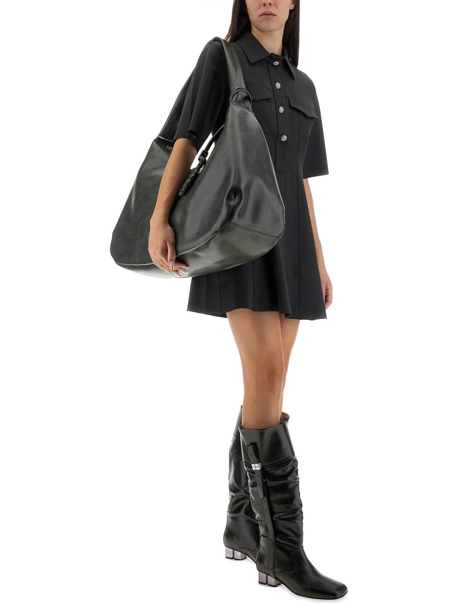 MINI DRESS WITH SCALLOPED BUTTONS