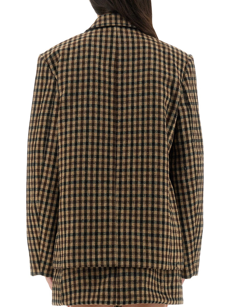 CHECKED WOOL BLAZER