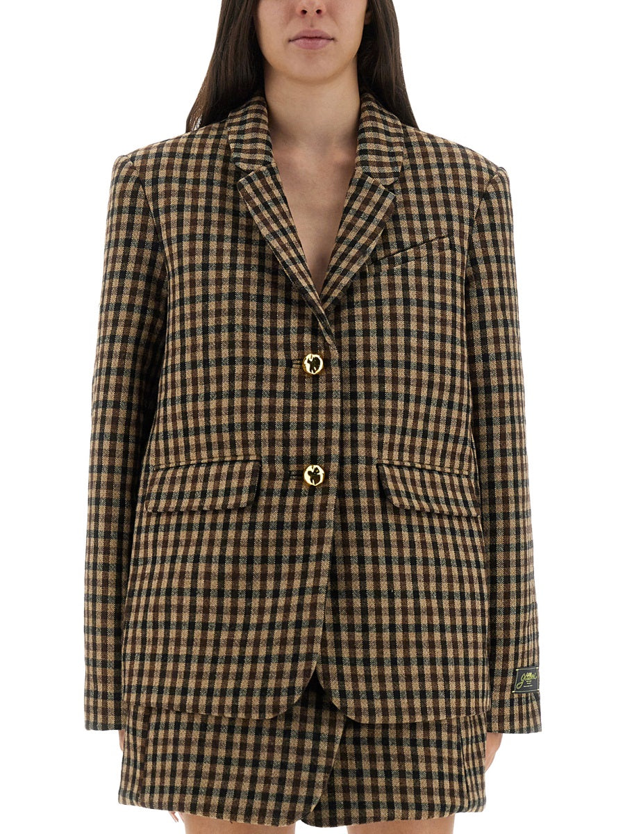 CHECKED WOOL BLAZER