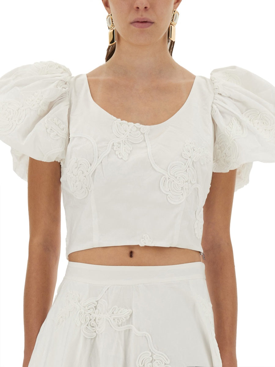 COTTON TOP WITH PUFF SLEEVES