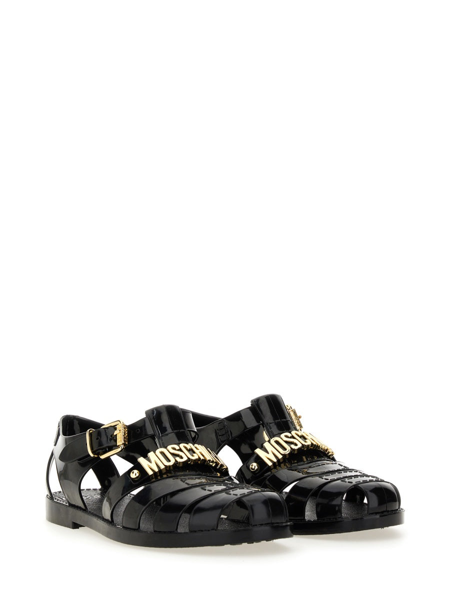 "JELLY" SANDAL WITH LETTERING LOGO