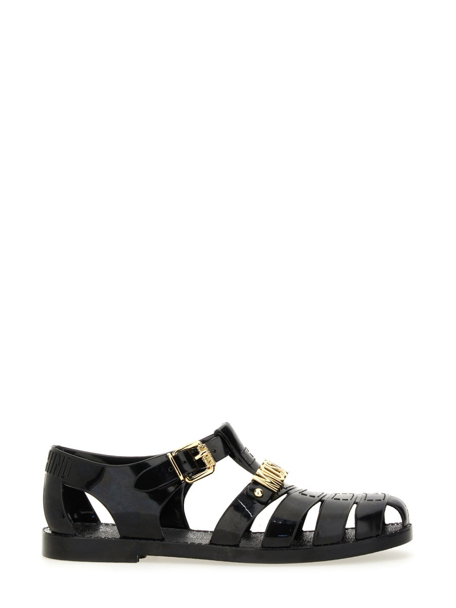 "JELLY" SANDAL WITH LETTERING LOGO