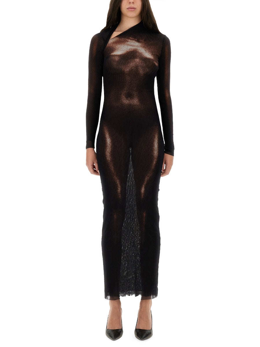 "BODY DUST" PRINT DRESS
