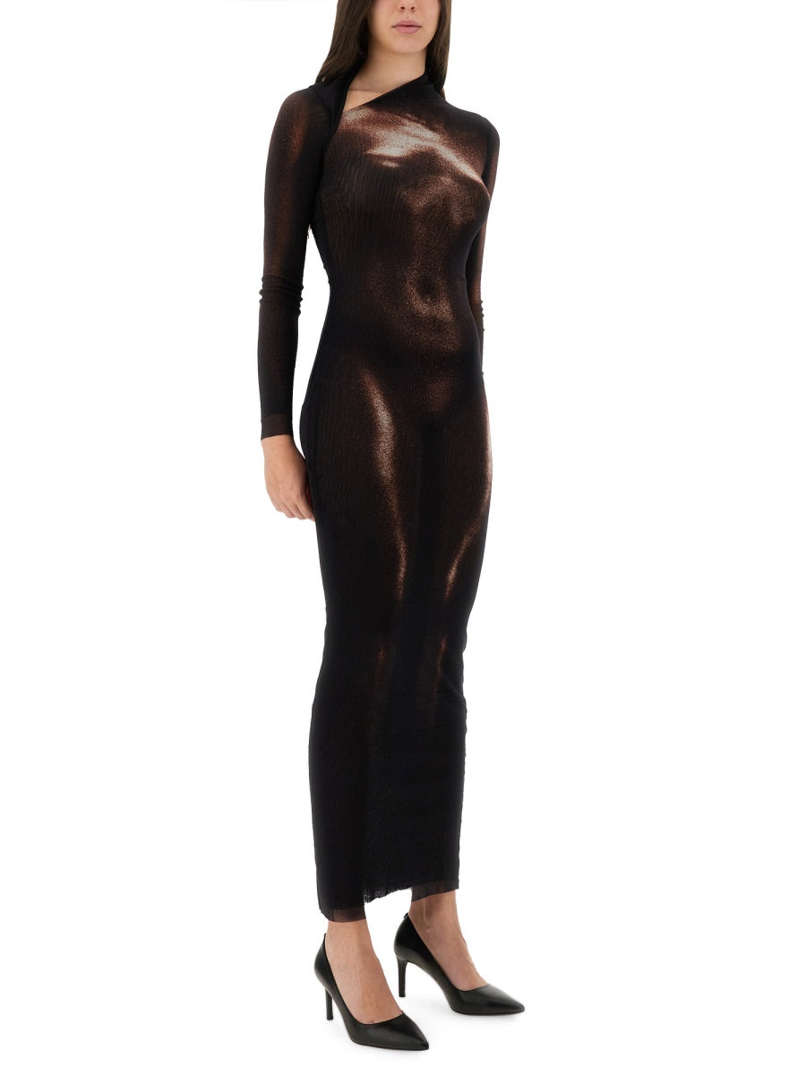 "BODY DUST" PRINT DRESS