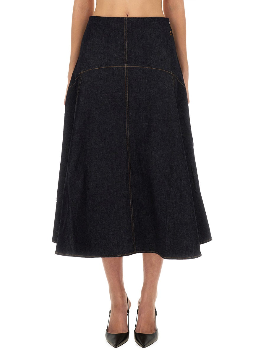 "DE-NÎMES TRIANGLE" DENIM SKIRT