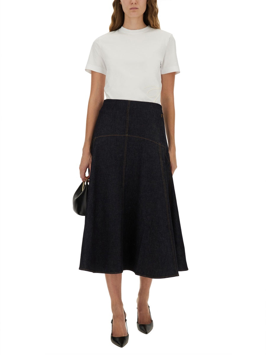 "DE-NÎMES TRIANGLE" DENIM SKIRT