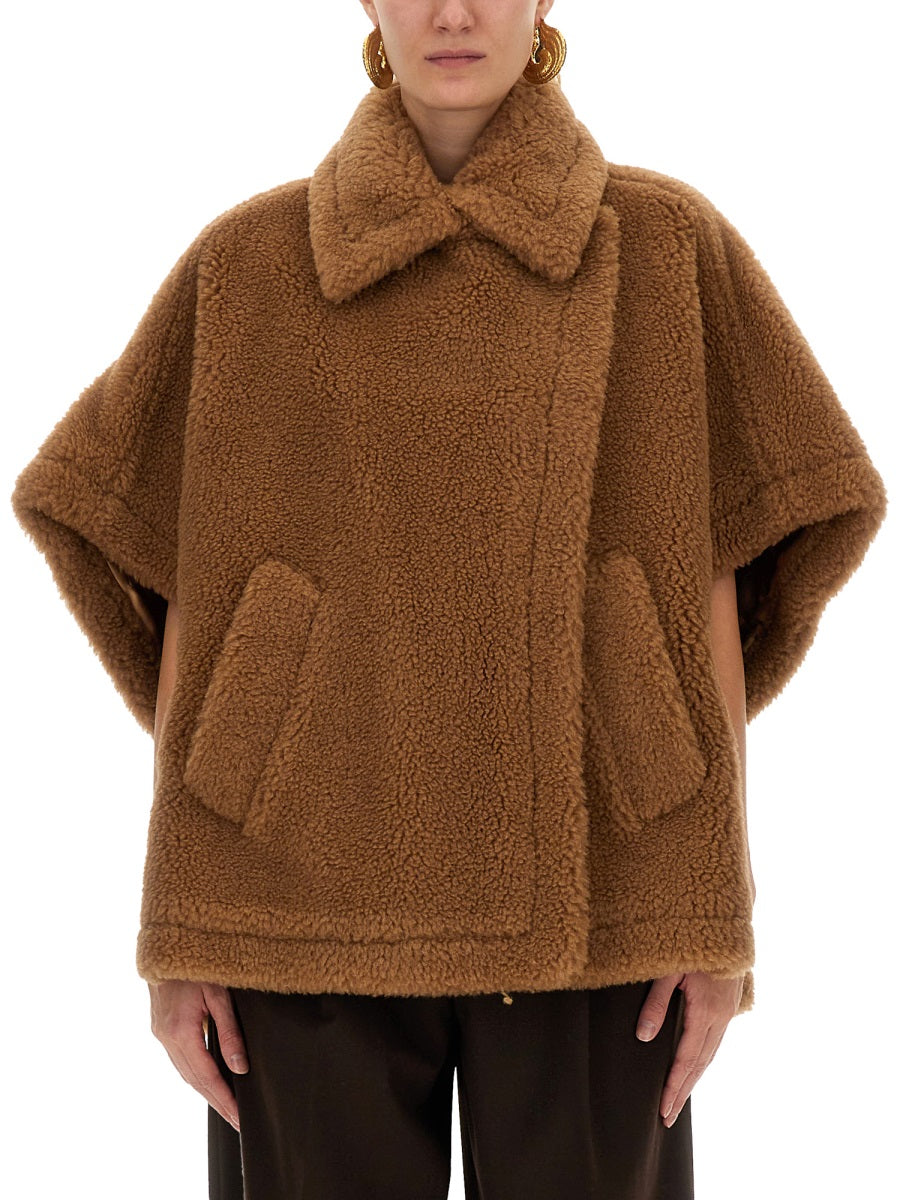 TEDDY FABRIC CAPE JACKET