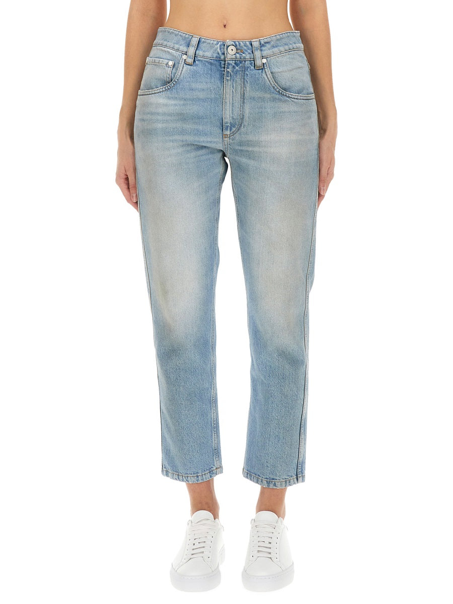 STRAIGHT PANTS WITH SHINY BARTACK