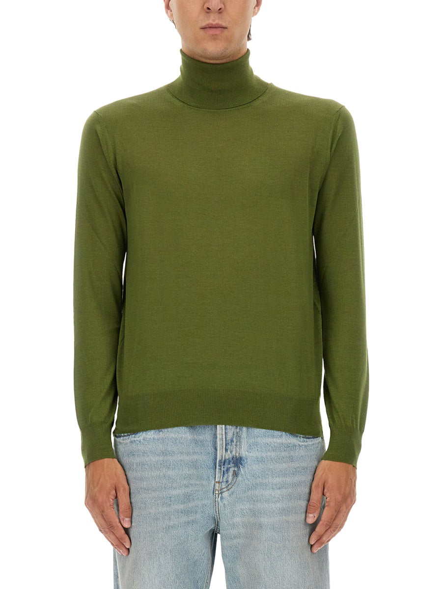 CASHMERE, WOOL AND SILK TURTLENECK