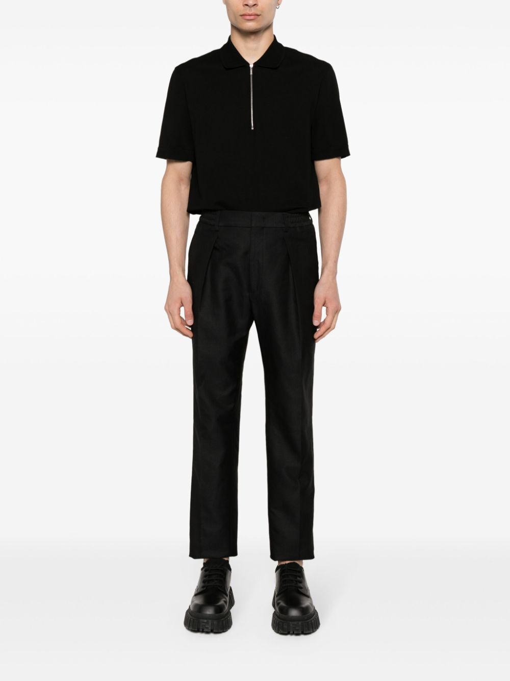 PLEATED SLIM TROUSERS