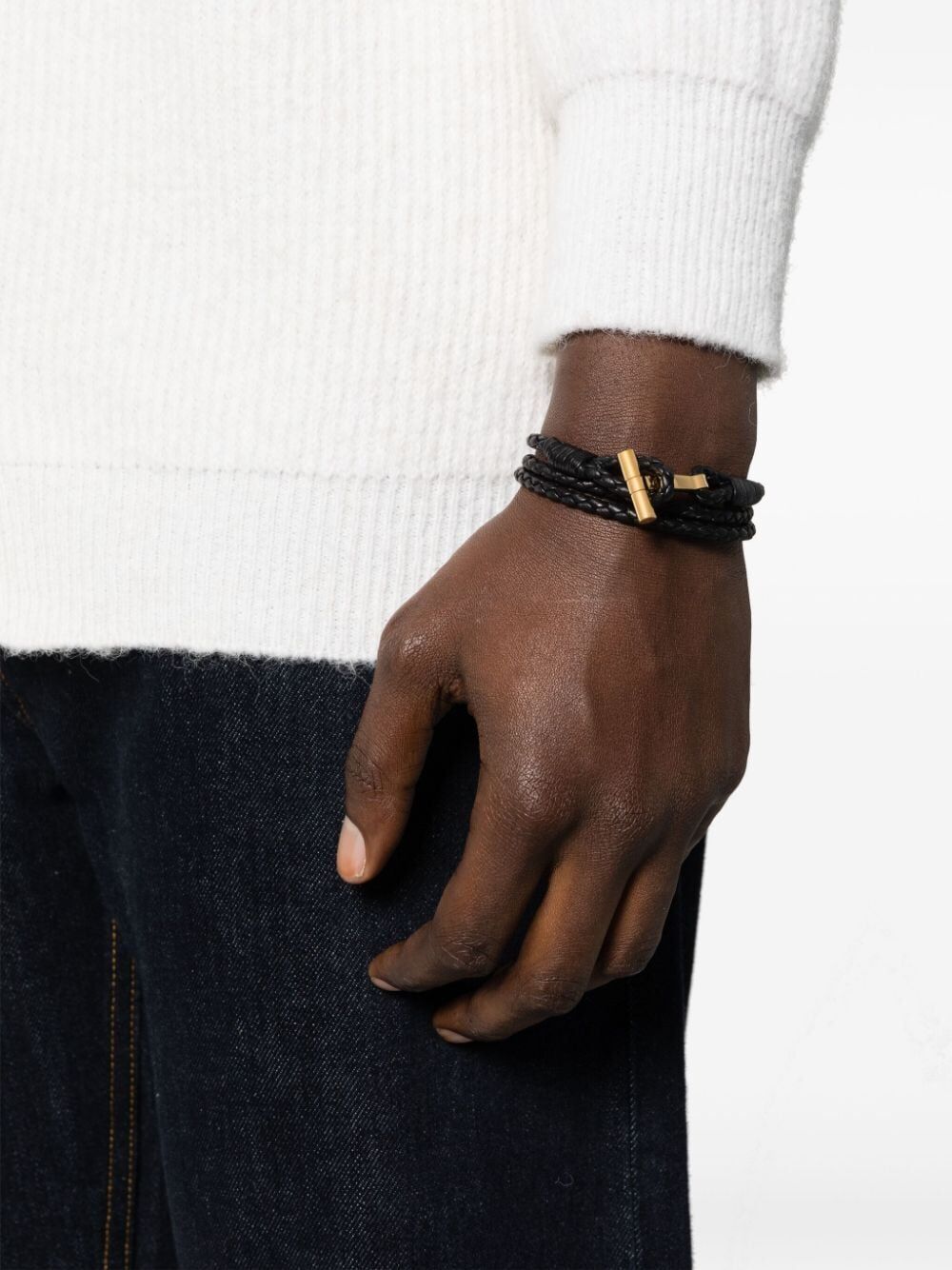 BRAIDED T-LOGO BRACELET