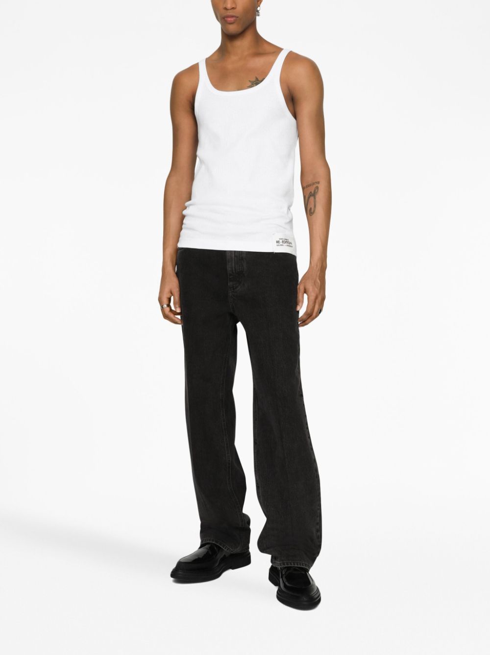 LOGO-PATCH COTTON TANK TOP