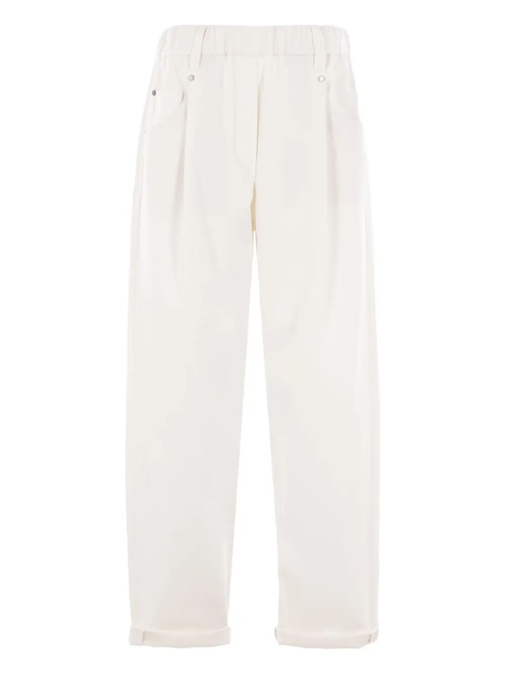 PANTALONE BAGGY PULL-ON IN COVER DI COTONE STRETCH CON SHINY BARTACK