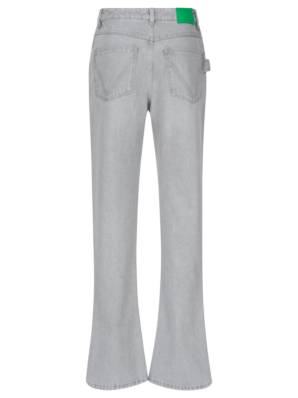 LIGHT GREY WASHED DENIM FLARED JEANS