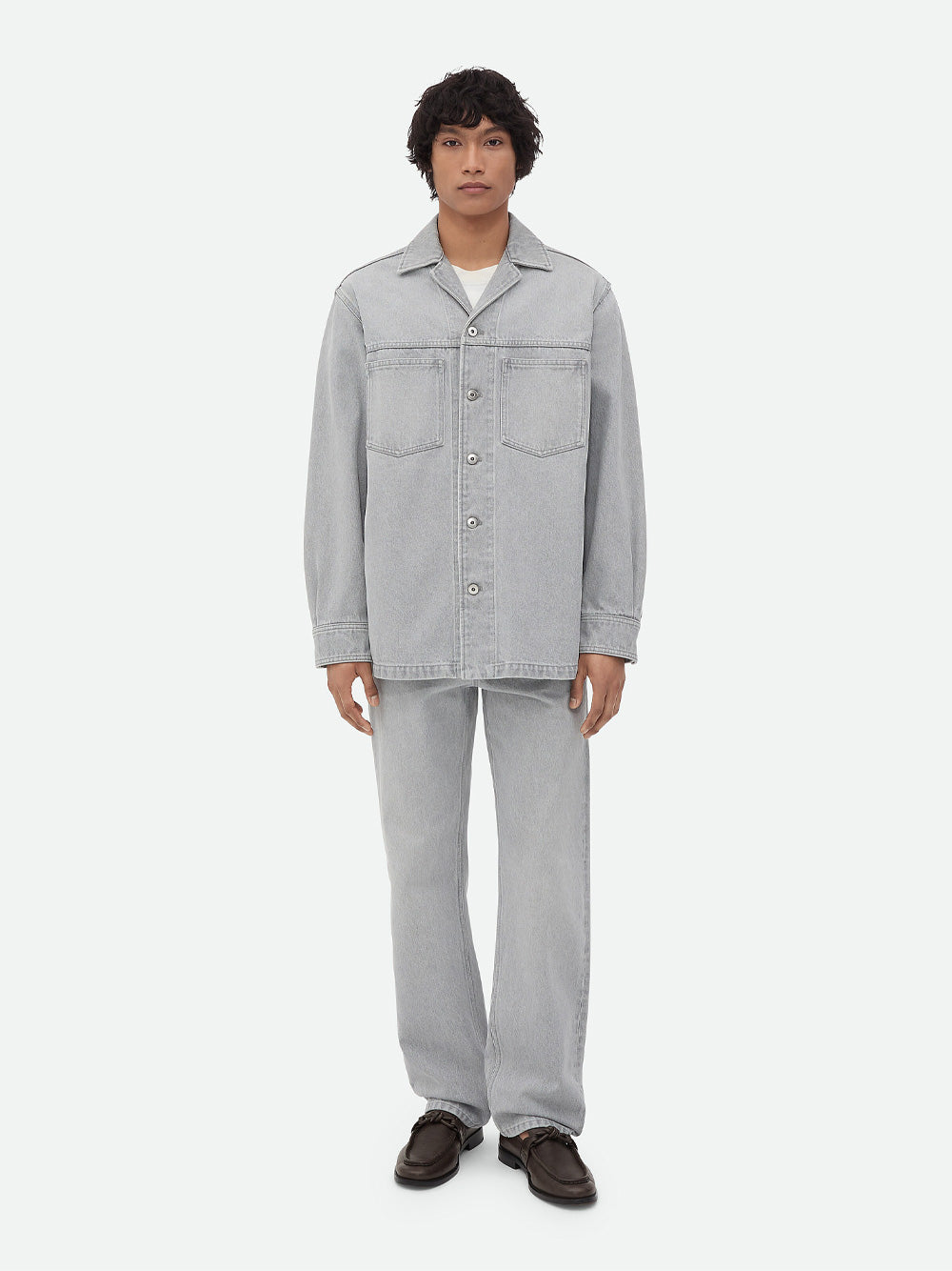 LIGHT GREY WASHED DENIM SHIRT