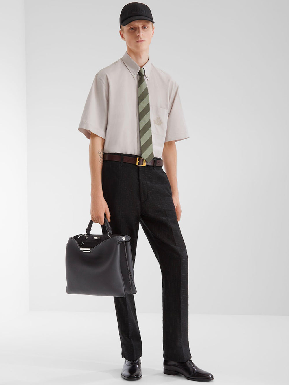 LINEN FF JACQUARD TROUSERS