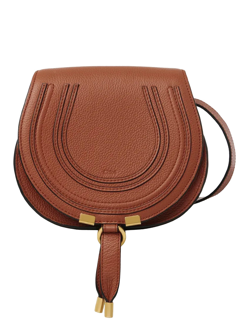 SMALL MARCIE SADDLE BAG IN GRAINED LEATHER