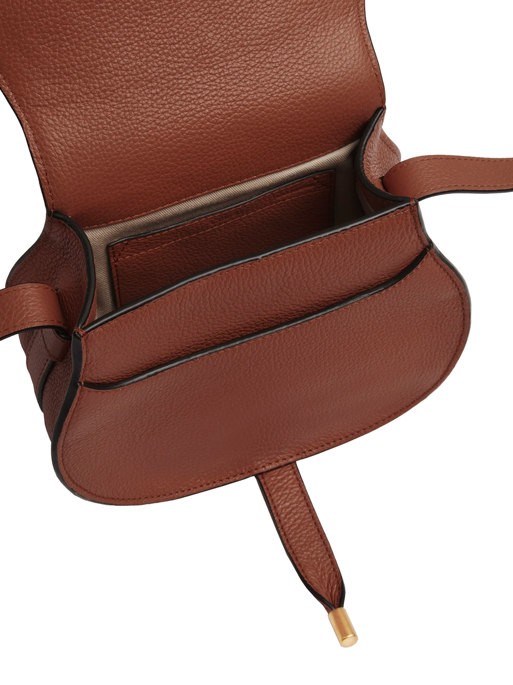 SMALL MARCIE SADDLE BAG IN GRAINED LEATHER