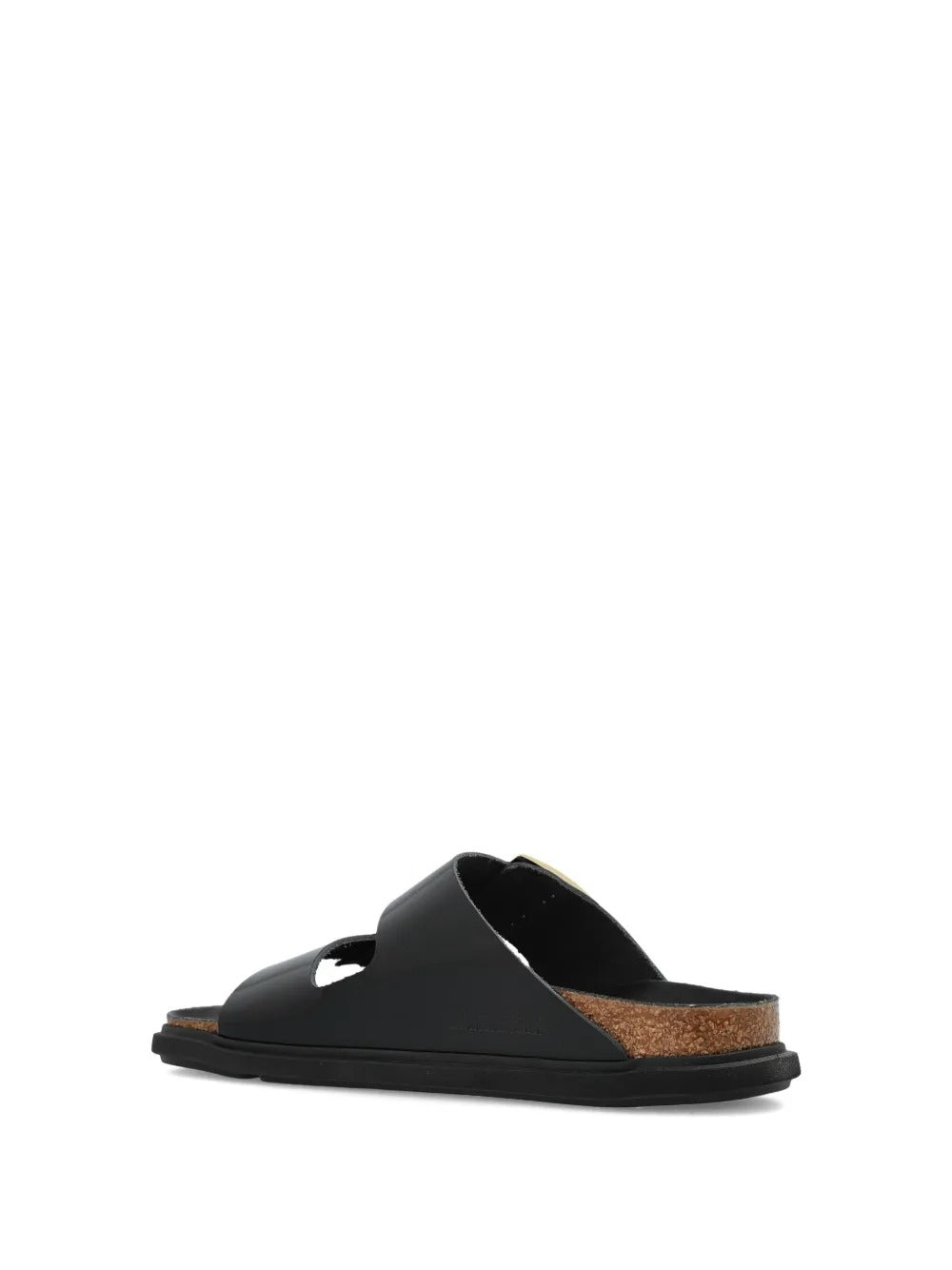 ARIZONA DROPLET BUCKLE SHINY LEATHER SANDALS